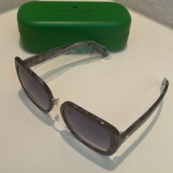 Kate Spade Kimber Sunglasses Blue Havana Tortoise Shell Print Big Oversized NWT - Picture 4 of 14